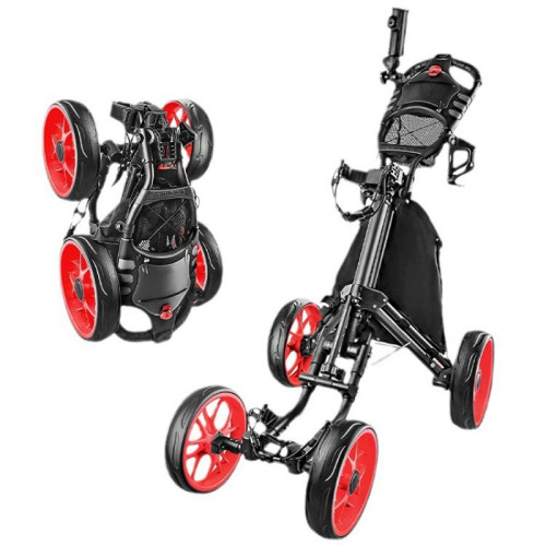 高爾夫球包車可折曡四輪高爾夫手推車成人少年可攜式golf球場推拉車