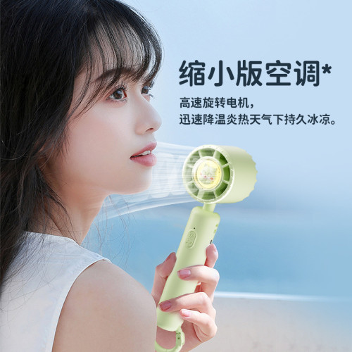 新款迷你手持渦輪小風扇大風力靜音桌面風扇戶外可攜式充電風扇
