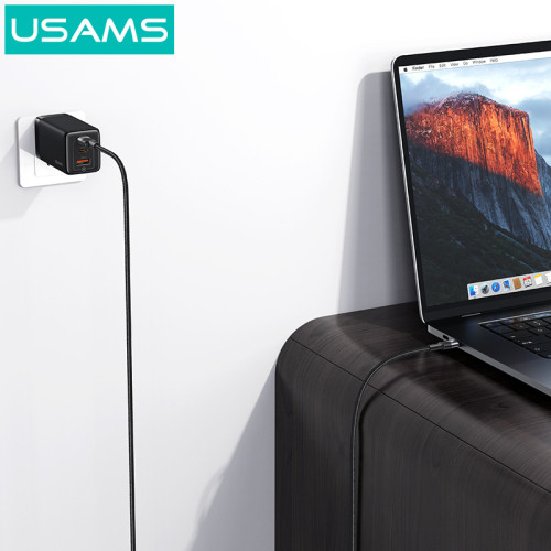 USAMS 240W編織數據線TYPE-C適用華爲蘋果電腦筆電快充充電線