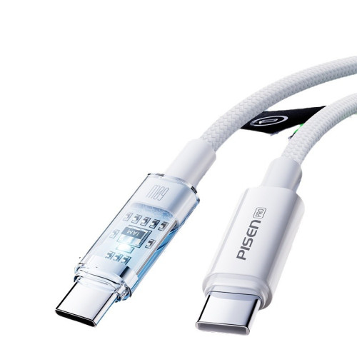 品勝適用蘋果15充電器線60W快充透明typec數據線iPhone14呼吸發光