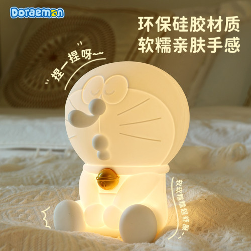 哆啦A夢 睡眠款氛圍燈矽膠睡眠拍拍燈書桌床頭卡通小夜燈拍拍燈