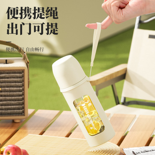 恩爾美大容量玻璃杯男女夏季茶水分離泡茶杯防摔耐高溫辦公水杯子