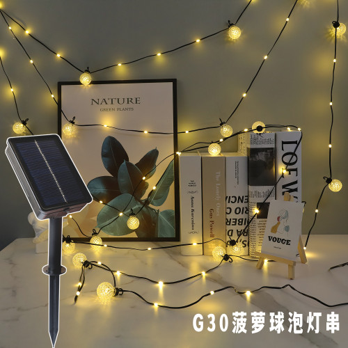 led燈串新款G30菠蘿球 球泡燈串防水露營裝飾彩燈led新款聖誕燈