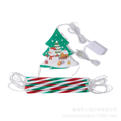 彩燈節日氛圍牆壁裝飾品掛件聖誕燈聖誕老人爬樓梯燈串