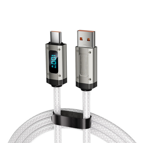 100W超級快充數據線雙TC適用蘋果16華平板安卓充電線器智能數顯PD