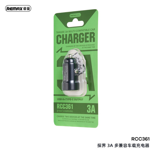 REMAX睿量 3A鋁合金迷你type-c快充車用充電器汽車點菸器車充禮品