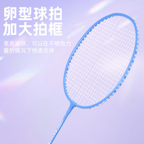 海綿手柄羽毛球拍成人雙拍套裝初學者兒童耐打鈦合金分體羽毛球拍
