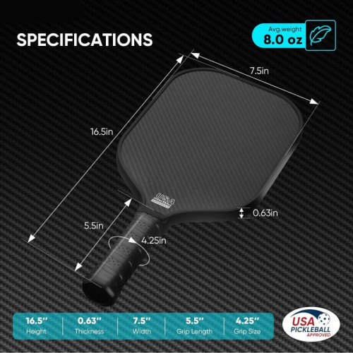 JR碳纖維匹克球拍3K一體石墨碳素蜂窩板戶外運動沙灘拍Pickleball
