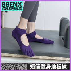 網眼透氣五指襪漏腳背短筒健身地板襪防滑五指瑜珈襪普拉提運動襪