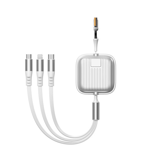 100W超極快充USB轉Type-c二拖三可伸縮車用充電線適用tpc蘋果安卓