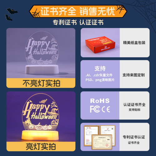 發光happy halloween南瓜led彩燈擺件萬聖節氛圍裝飾布置小夜燈