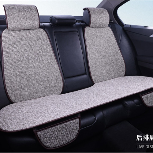 汽車坐墊夏季涼墊通用亞麻汽車座套冰絲單片單座三件套整車坐