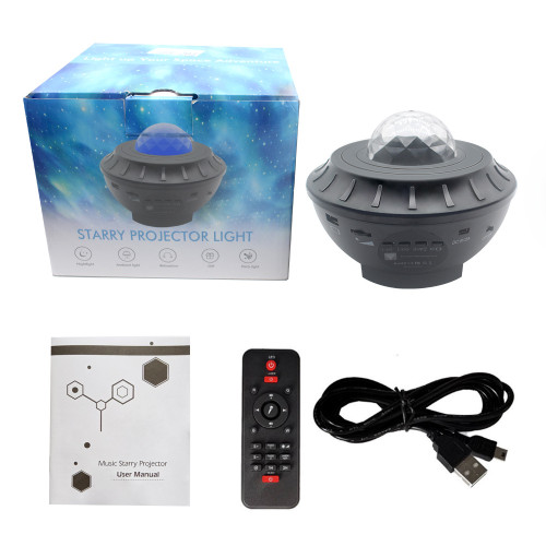 聚寶盆滿天星星空雷射水波紋投影燈藍牙舞台燈臥室氛圍小夜燈