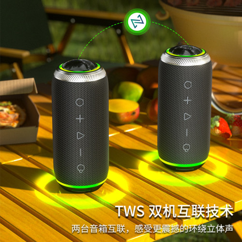 2025新款戶外可攜式藍牙音箱無線防水音響七彩氛圍燈大功率重低音
