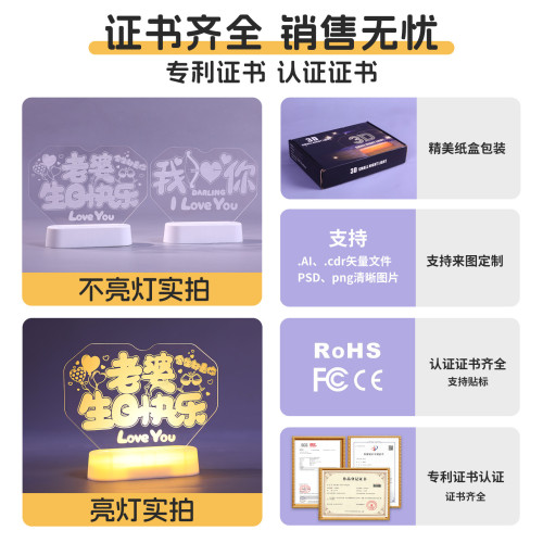 發光老婆生日快樂led彩燈牌擺件室內求婚表白氛圍場景布置裝飾