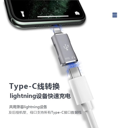 type c轉接頭適用蘋果OTG轉換器Lightning接口iphone手機連接U盤