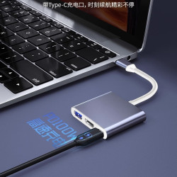 Typec轉HDMI線影片採集卡USB口帶供電接頭手機投同屏高清投影