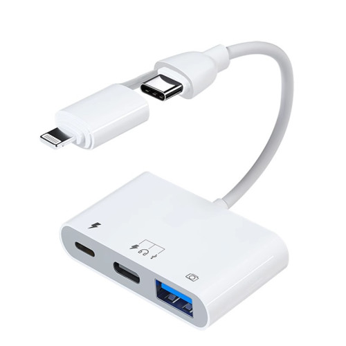 移動硬盤連接線適用蘋果otg轉接頭lightning轉typec機械u盤轉換器