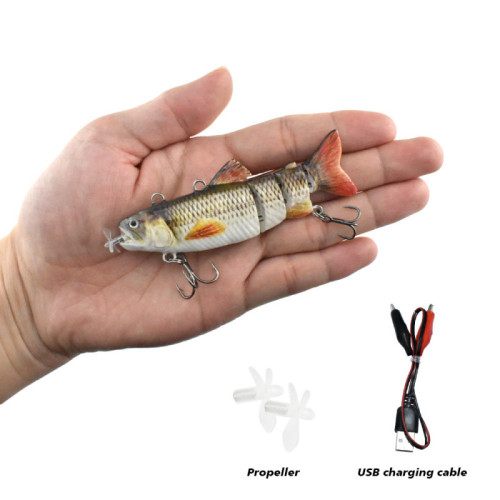 迷你小克重20g/90mm LED燈自動遊泳魚餌螺旋槳充電海釣多次使用餌