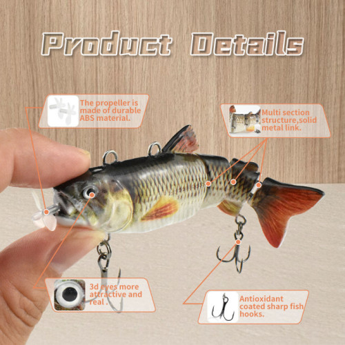 迷你小克重20g/90mm LED燈自動遊泳魚餌螺旋槳充電海釣多次使用餌