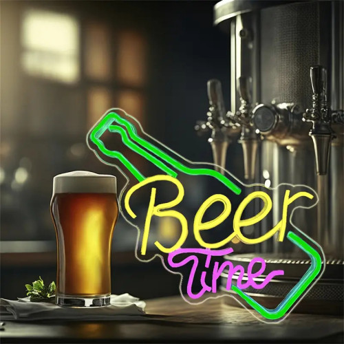 BeerTime造型USB供電酒吧氛圍霓虹燈派對生日可調光
