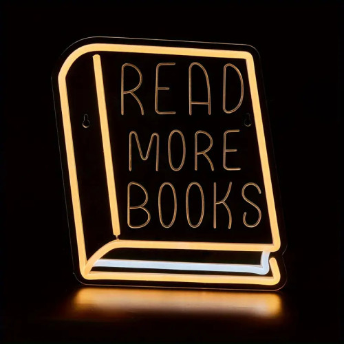 READMOREBOOKSUSB霓虹燈標志書店閲覽室背面雕刻裝飾燈led燈