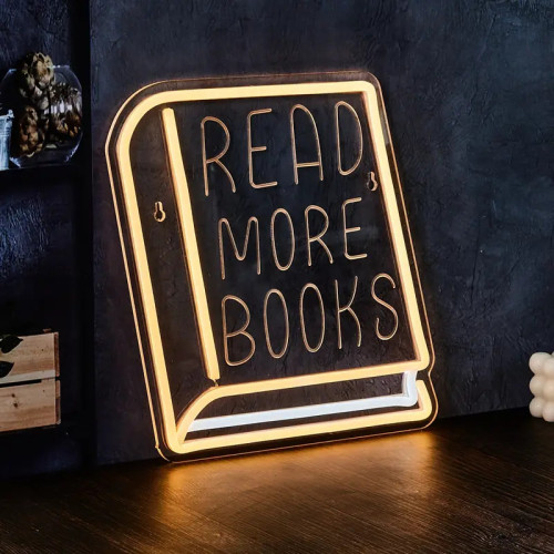 READMOREBOOKSUSB霓虹燈標志書店閲覽室背面雕刻裝飾燈led燈