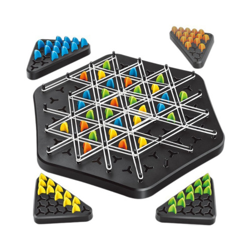 三角連鎖棋幾何遊戯三角棋桌面遊戯皮筋訓練家庭互動益智桌遊
