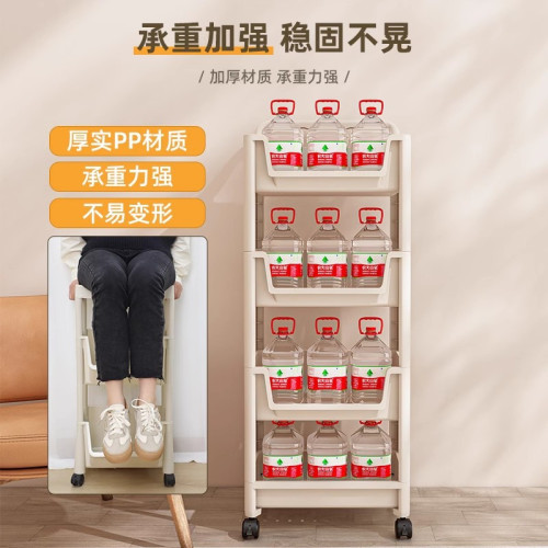 小推車置物架家用零食落地多層客廳收納書包架移動廚房果蔬菜籃子