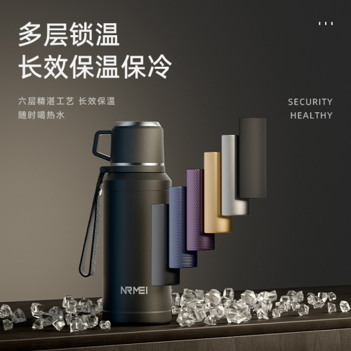 保溫杯大容量2024新款男可攜式茶水分離316不鏽鋼泡茶杯子水壺冬季