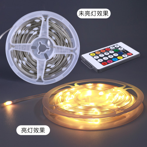 發光彩燈帶七彩爆閃燈led燈串室內聖誕樹燈串氛圍裝飾布置USB串燈