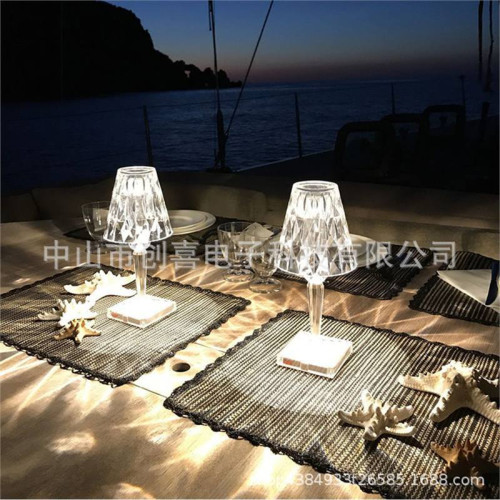 意大利Kartell台燈USB充電網紅床頭裝飾水晶台燈新品