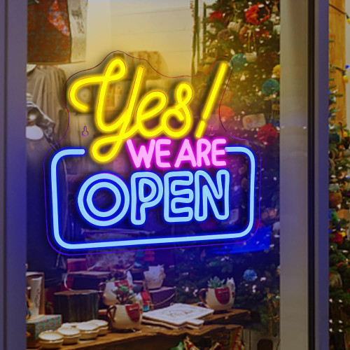 OPEN霓虹燈超高亮營業中商店開業LED廣告牌浮雕霓虹燈牌