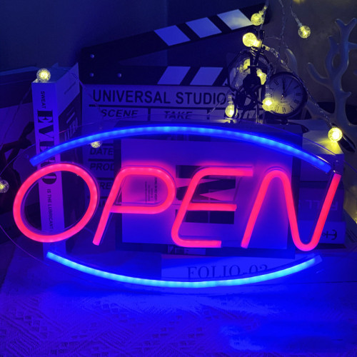 OPEN霓虹燈超高亮營業中商店開業LED廣告牌浮雕霓虹燈牌