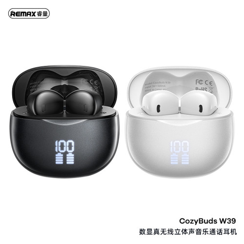 remax 電量顯示真無線藍牙耳機 長續航藍牙5.4手機音樂無線耳機