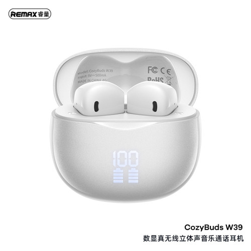 remax 電量顯示真無線藍牙耳機 長續航藍牙5.4手機音樂無線耳機