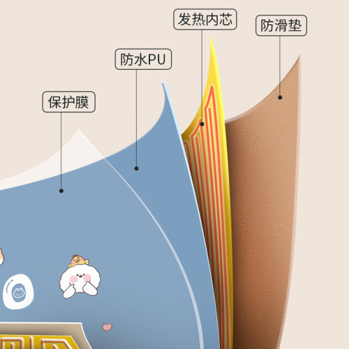 方格暖桌墊特大號辦公室鍵盤暖手加熱滑鼠墊學生課桌髮熱桌墊