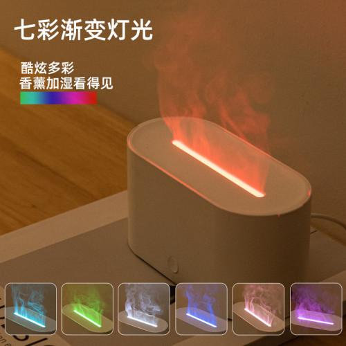 創意仿真火焰香薰機 家用迷你智能精油桌面靜音超音波火焰加溼器