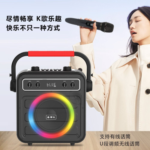 爆款戶外專業K歌藍牙音箱可攜式無線卡拉OK藍牙音響