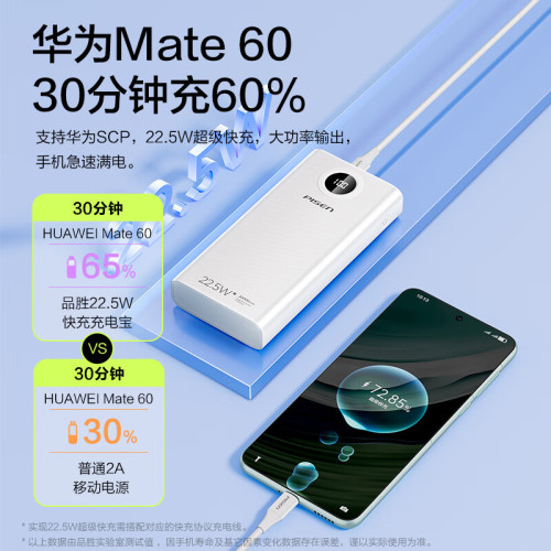 品勝20000安培充電寶大容量30w可攜式pd雙向快充數顯行動電源禮品