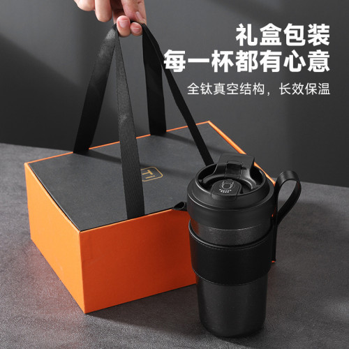 純鈦智能咖啡保溫杯隨行杯女新款水杯可攜式手提拿鐵杯子男精緻