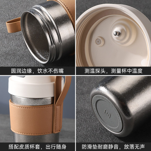 純鈦智能咖啡保溫杯隨行杯女新款水杯可攜式手提拿鐵杯子男精緻