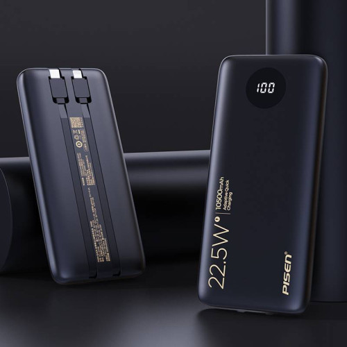 品勝充電寶10500安培自帶線22.5W雙向快充PD行動電源帶數據線