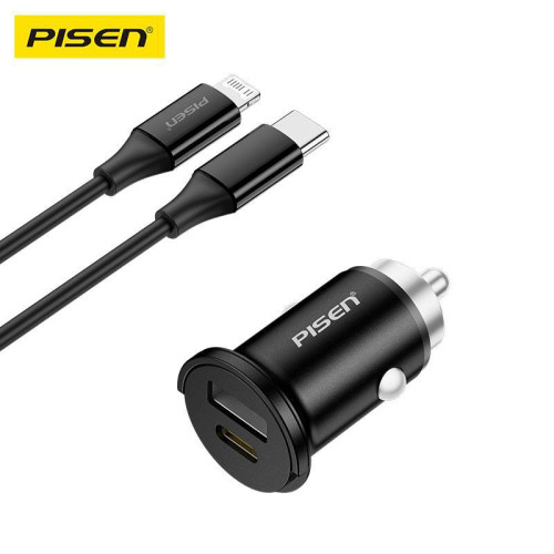品勝車用充電器PD30W適用蘋果16/15快充隱形汽車點菸器轉換插頭