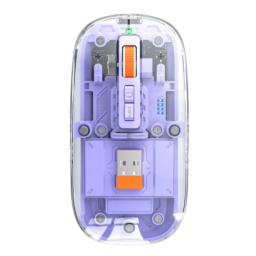 透明無線磁吸三模滑鼠充電款透明滑鼠筆電桌上型電腦通用藍牙滑鼠