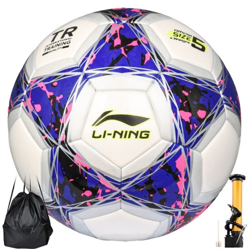 李甯（LI-NING）足球5號球考試訓練耐磨防滑成人球白紫粉LFQK683