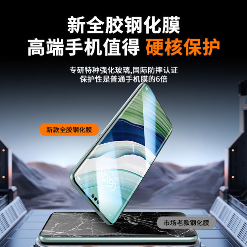 適用華爲MateX5滾輪無塵倉全膠鋼化膜蘋果16promax防摔電鍍保護膜