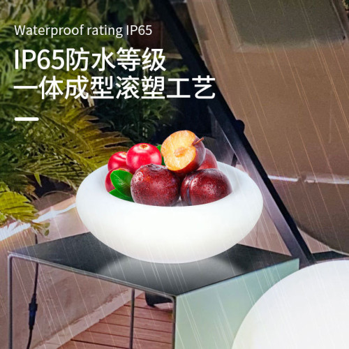 LED發光果盤創意小吃水果酒吧果盤零食客廳家用KTV商用充電水果盤