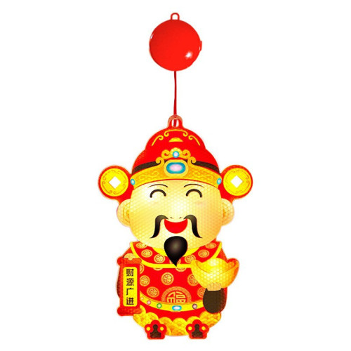 新年發光財神爺門貼掛件蛇年春節過年氛圍入戶大門上裝飾布置掛飾