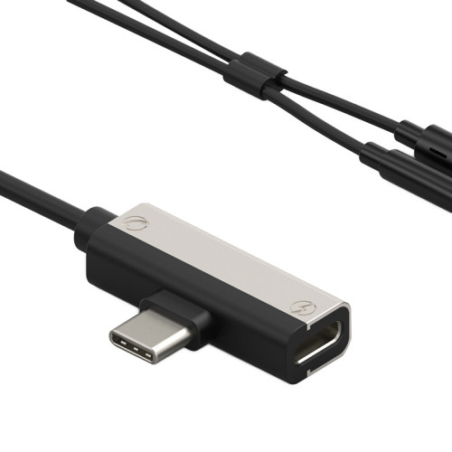 Typec耳機充電二合一通話聽歌轉換器PD充電入耳高清音質有線耳機